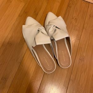 White slide on mules
